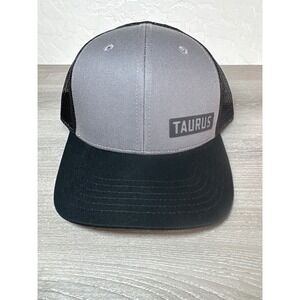 Taurus Firearms Gray/ Black Logo Men's Snapback Trucker Hat- OSFM- NWOT